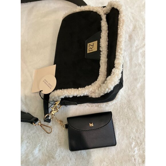 Rachel  Zoe New Black Sherpa bag with coin purse - Picture 5 of 5